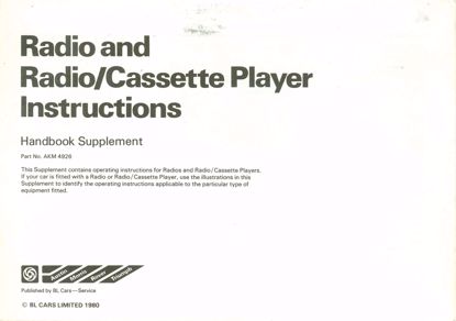 Picture of Radio and Radio Cassette Player Instructions AKM 4926